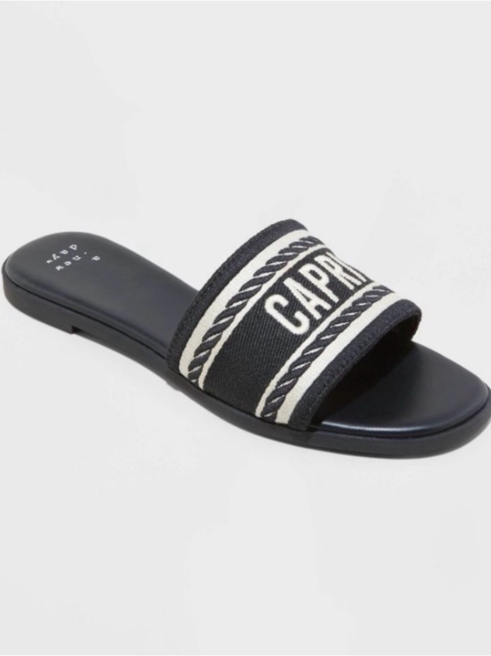 a new day Black & Cream Capri Slide Sandals - Picture 8 of 9